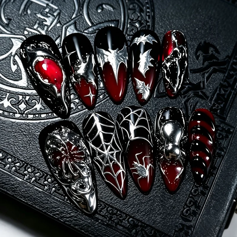 Spooky Gothic Press-On Nail Art Kollektion
