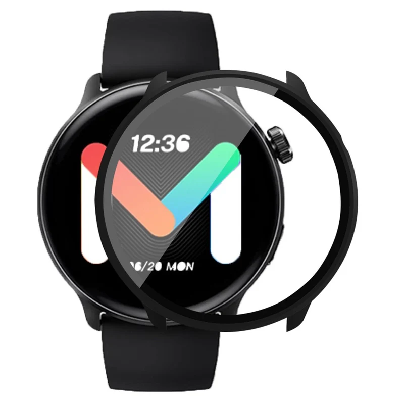 Mibro Lite 2 Hard Bump Resistant Bumper Case with Tempered Glass Screen Film Watch Case Cover