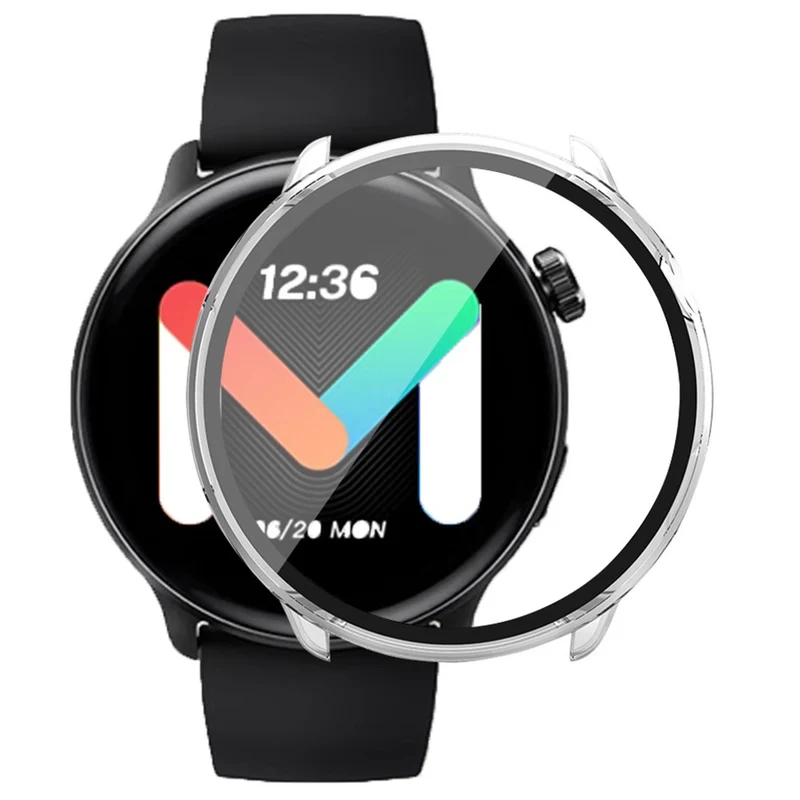 Mibro Lite 2 Hard Bump Resistant Bumper Case with Tempered Glass Screen Film Watch Case Cover