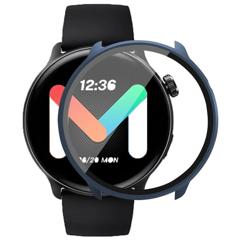 Mibro Lite 2 Hard Bump Resistant Bumper Case with Tempered Glass Screen Film Watch Case Cover