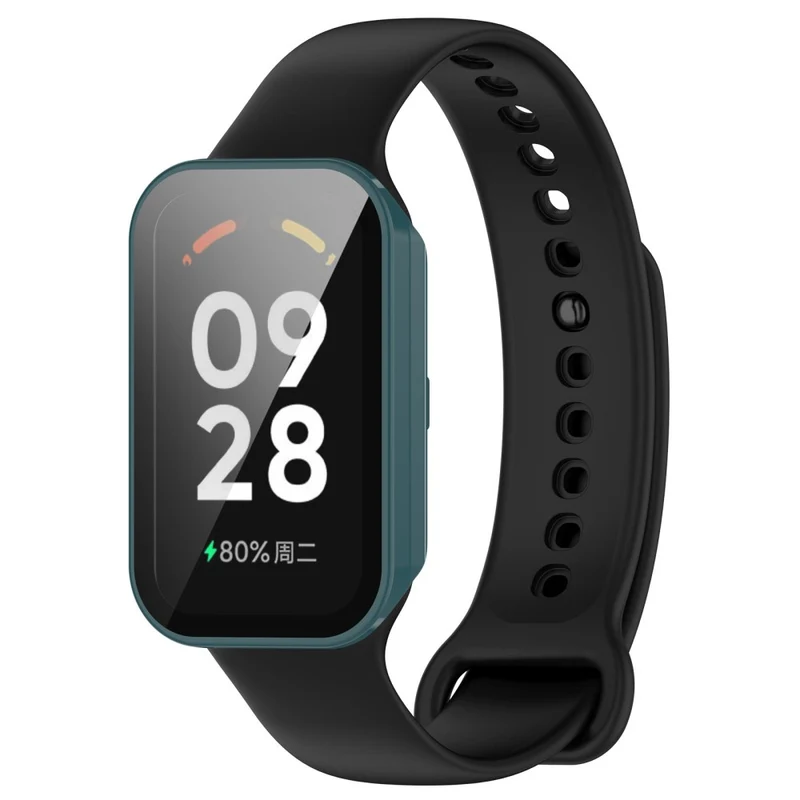 Xiaomi Smart Band 8 Active / Redmi Smart Band 2 Watch Case Bump Resistant Frame with Tempered Glass Screen Film