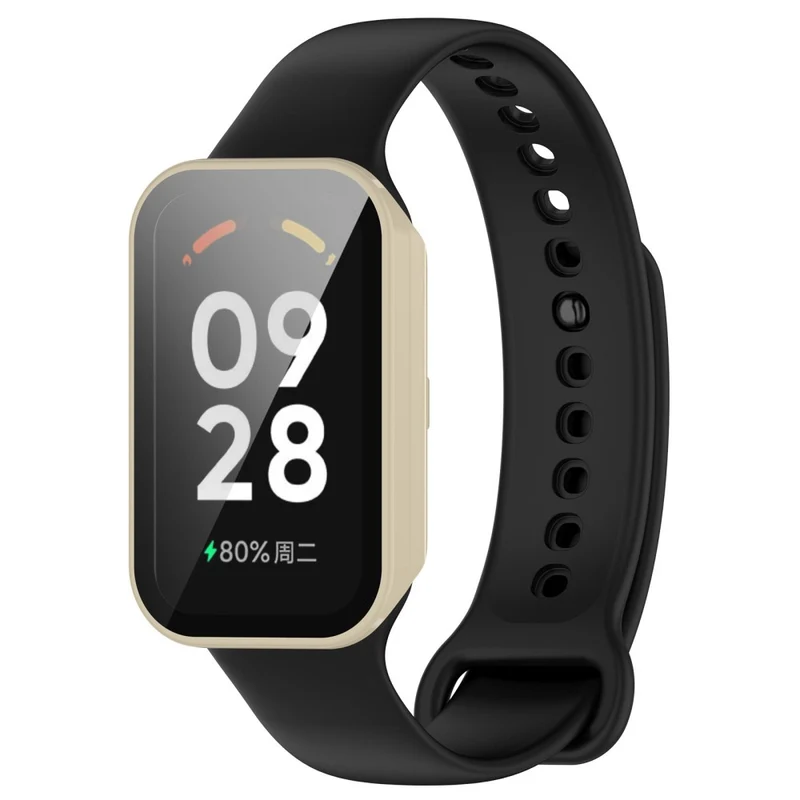 Xiaomi Smart Band 8 Active / Redmi Smart Band 2 Watch Case Bump Resistant Frame with Tempered Glass Screen Film