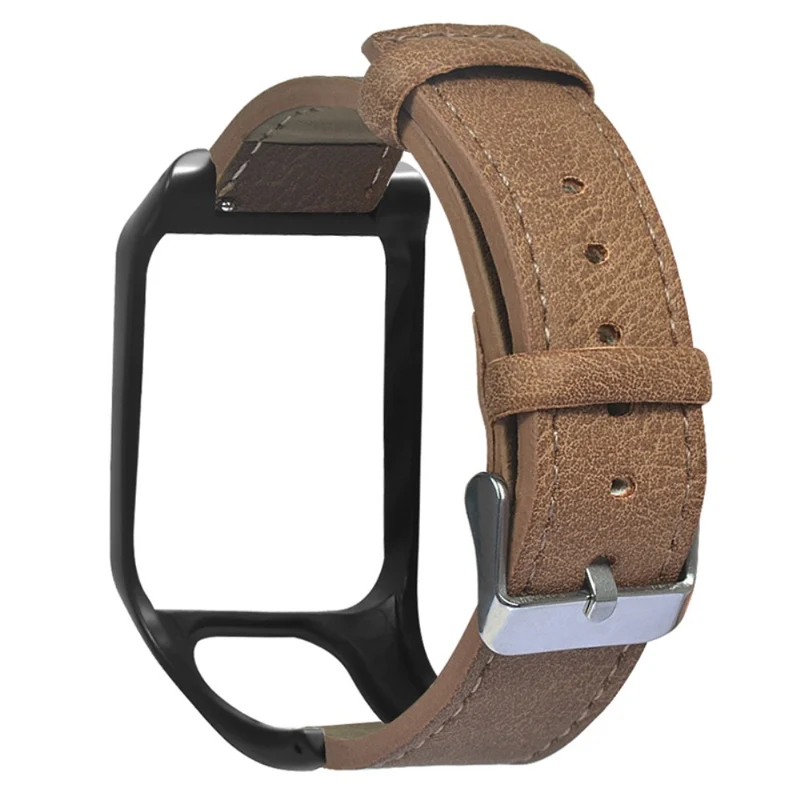 TomTom Runner 3 / Adventurer Watch Band Genuine Cow Leather Strap with Case