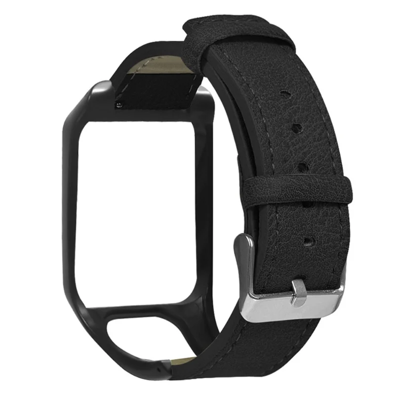 TomTom Runner 3 / Adventurer Watch Band Genuine Cow Leather Strap with Case