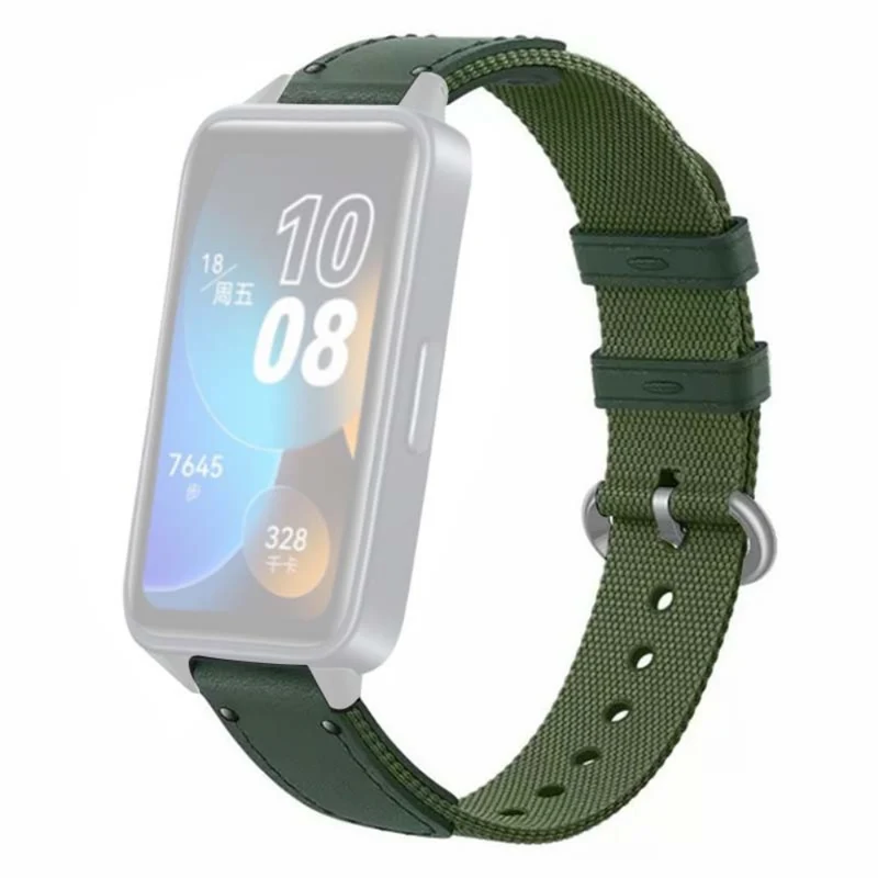 Huawei Band 8 Replacement Watch Band Quick Release Canvas Watch Strap with Alloy Buckle
