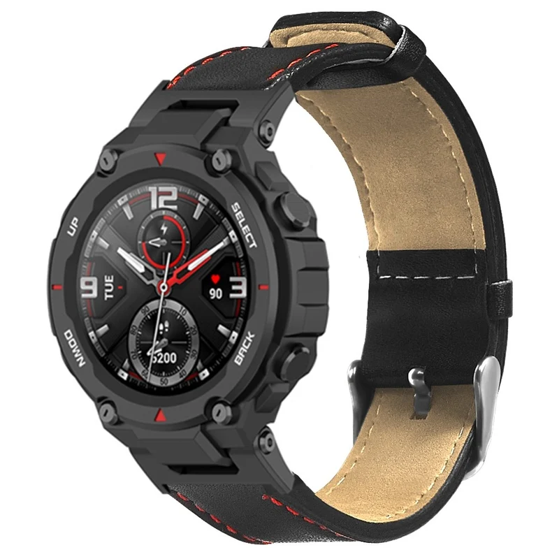 Huami Amazfit T-Rex / T-Rex Pro Replacement Watch Band Stitching Leather Wrist Strap