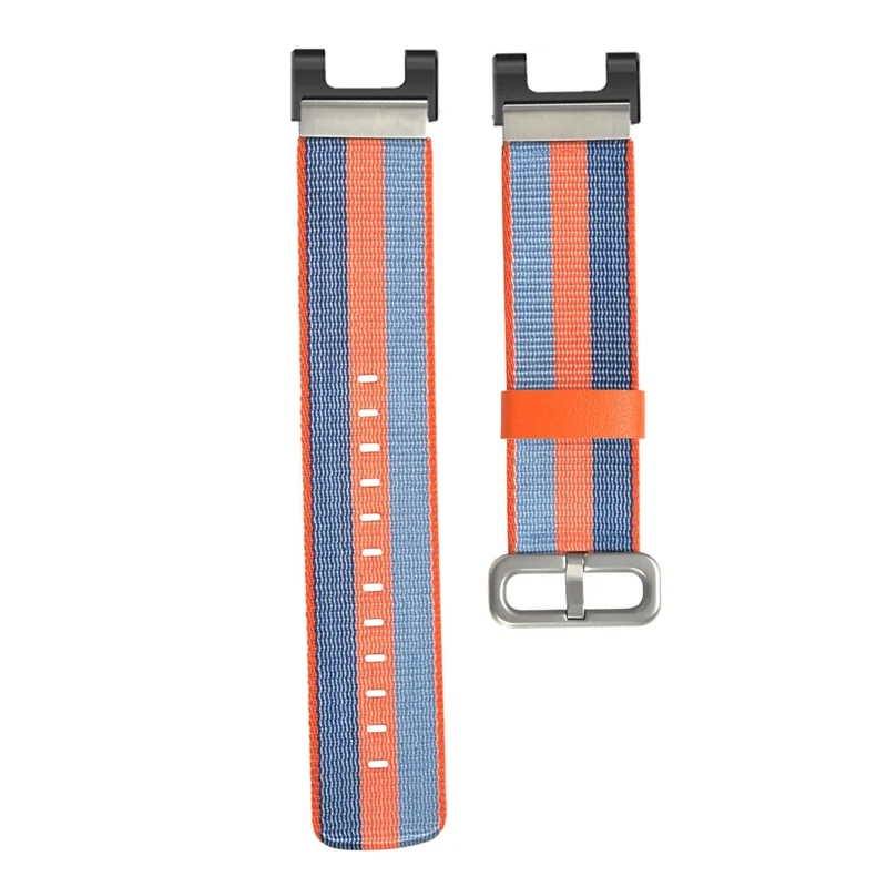 Huami Amazfit T-Rex / T-Rex Pro Canvas Watch Band Quick Release Watch Strap with Stainless Steel Buckle - Orange Blue