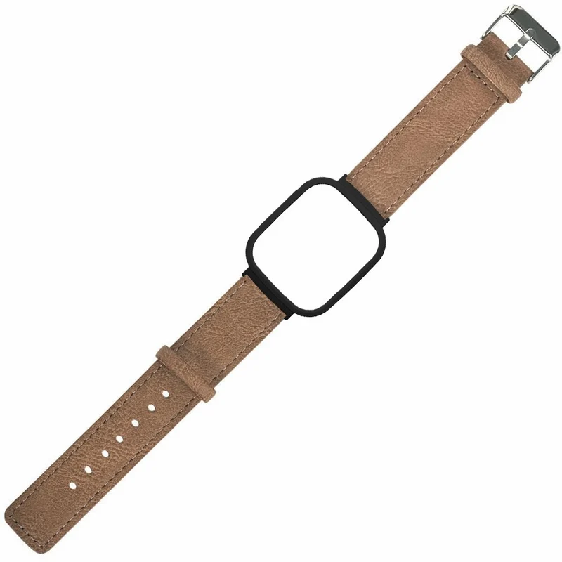 Vegan Leather Watch Band for Redmi Band 3 Replacement Wrist Strap with Watch Case