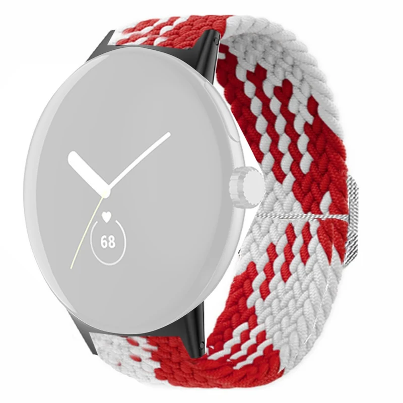 Braided Elastic Watch Band Google Pixel Watch / Watch 2 Replacement Adjustable Wrist Strap - Rainbow