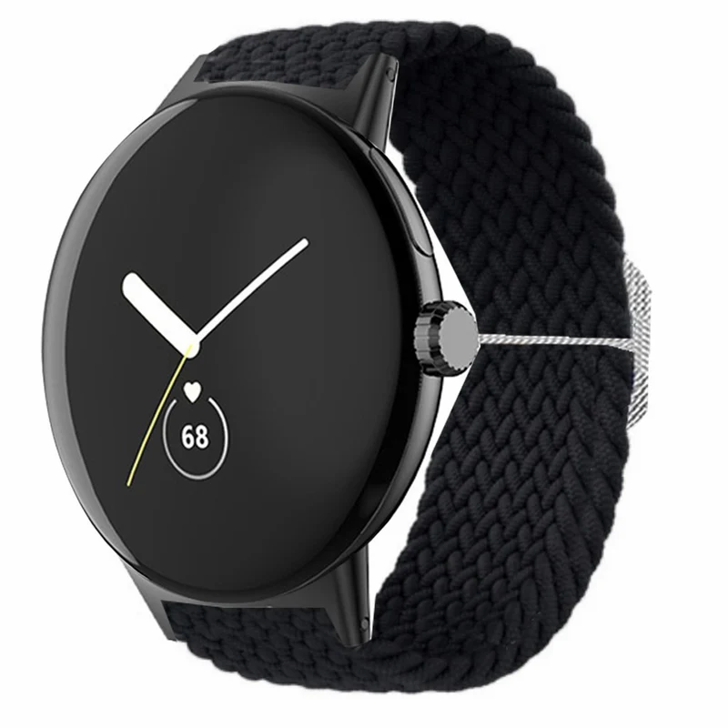 Braided Elastic Watch Band Google Pixel Watch / Watch 2 Replacement Adjustable Wrist Strap - Rainbow