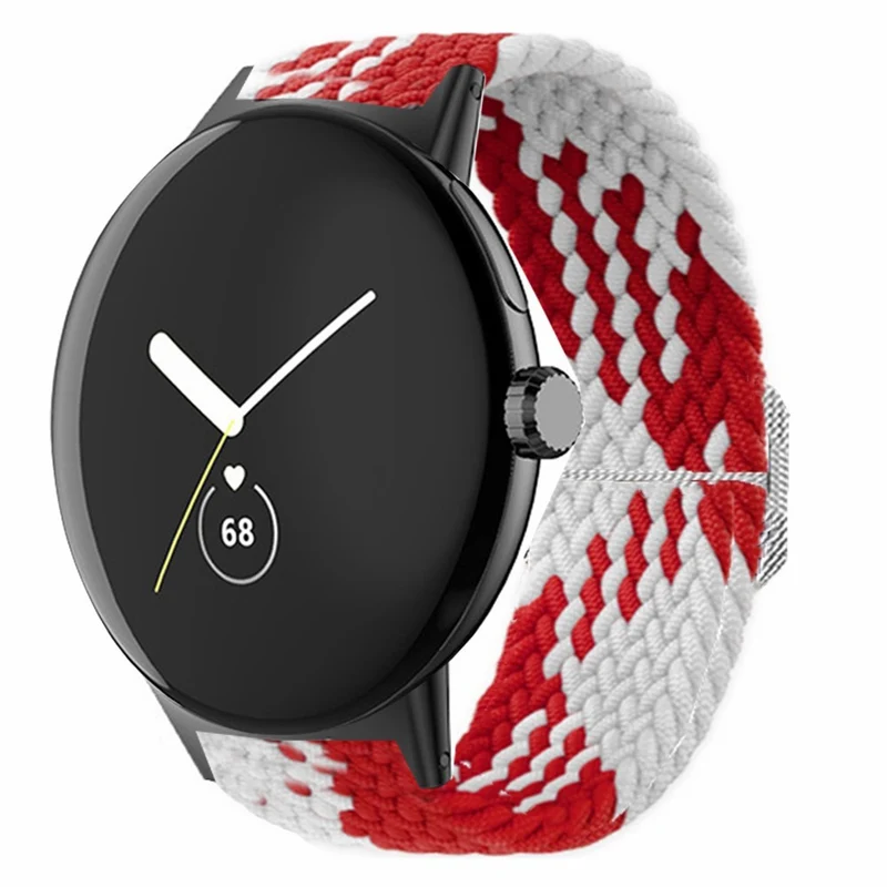 Braided Elastic Watch Band Google Pixel Watch / Watch 2 Replacement Adjustable Wrist Strap - Rainbow