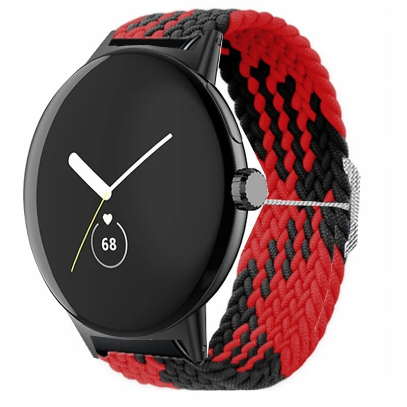Braided Elastic Watch Band Google Pixel Watch / Watch 2 Replacement Adjustable Wrist Strap - Rainbow