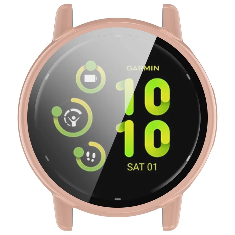Garmin Vivoactive / Garmin Active 5 Hard Bump Resistant Bumper Case with Tempered Glass Screen Protector Watch Case Cover