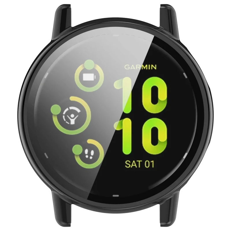 Garmin Vivoactive / Garmin Active 5 Hard Bump Resistant Bumper Case with Tempered Glass Screen Protector Watch Case Cover