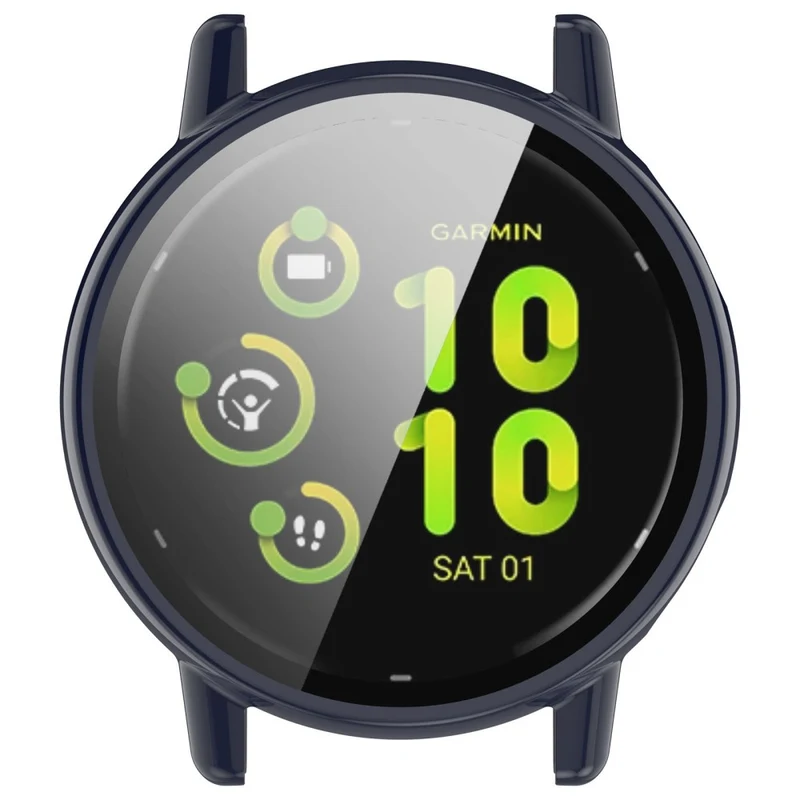 Garmin Vivoactive / Garmin Active 5 Hard Bump Resistant Bumper Case with Tempered Glass Screen Protector Watch Case Cover
