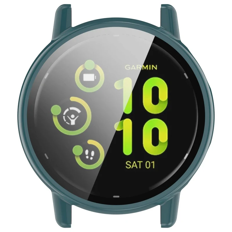 Garmin Vivoactive / Garmin Active 5 Hard Bump Resistant Bumper Case with Tempered Glass Screen Protector Watch Case Cover