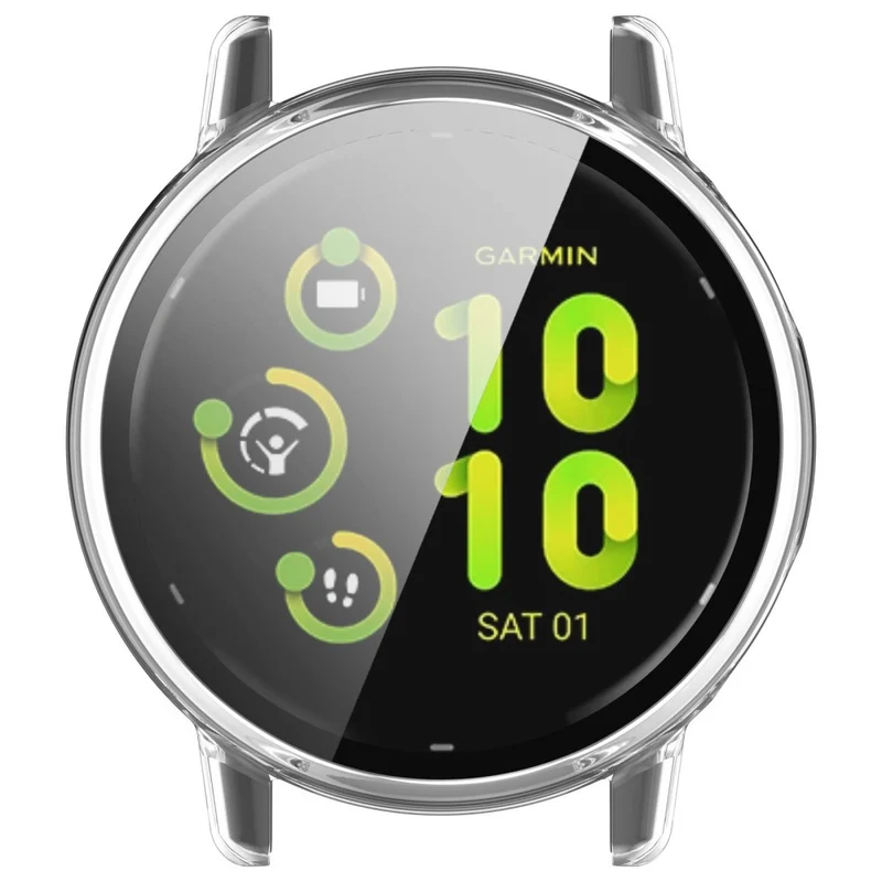 Garmin Vivoactive / Garmin Active 5 Hard Bump Resistant Bumper Case with Tempered Glass Screen Protector Watch Case Cover