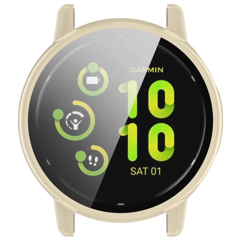 Garmin Vivoactive / Garmin Active 5 Hard Bump Resistant Bumper Case with Tempered Glass Screen Protector Watch Case Cover