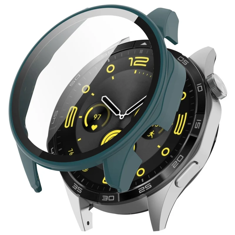 Huawei Watch GT 4 46mm Case Full Protective Hard Bump Resistant Cover with Tempered Glass Screen Protector
