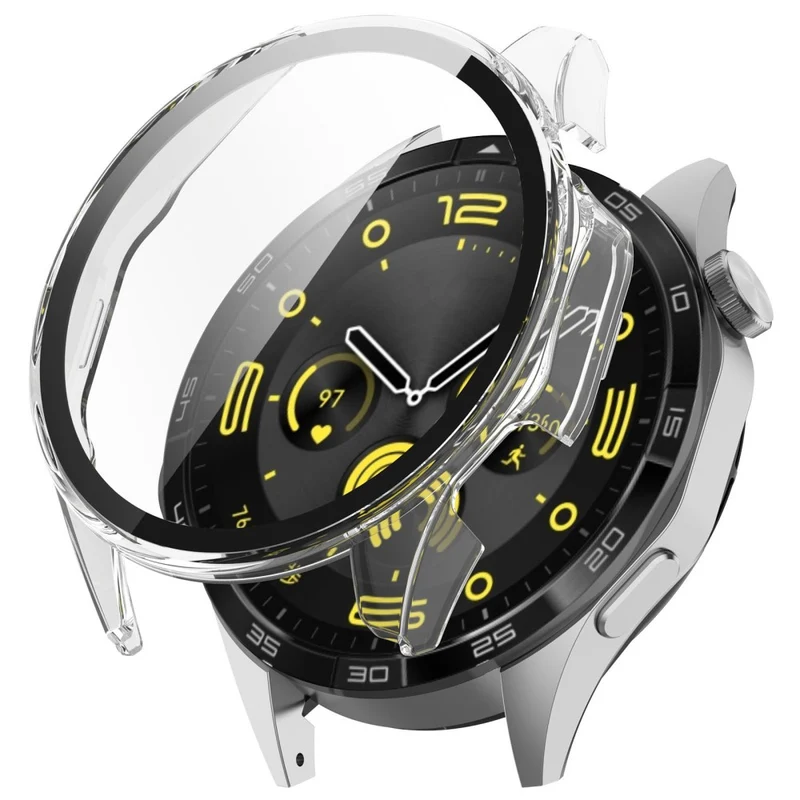 Huawei Watch GT 4 46mm Case Full Protective Hard Bump Resistant Cover with Tempered Glass Screen Protector