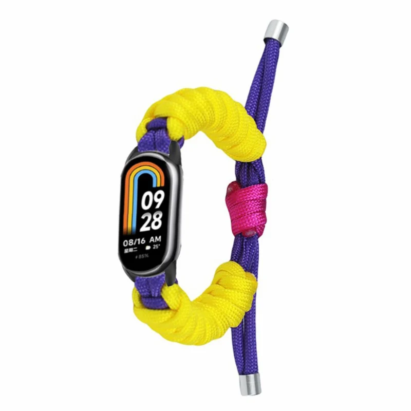 Xiaomi Smart Band 8 / Smart Band 8 NFC Watch Band Contrast Color Braided Rope Bracelet - Sapphire+Orange