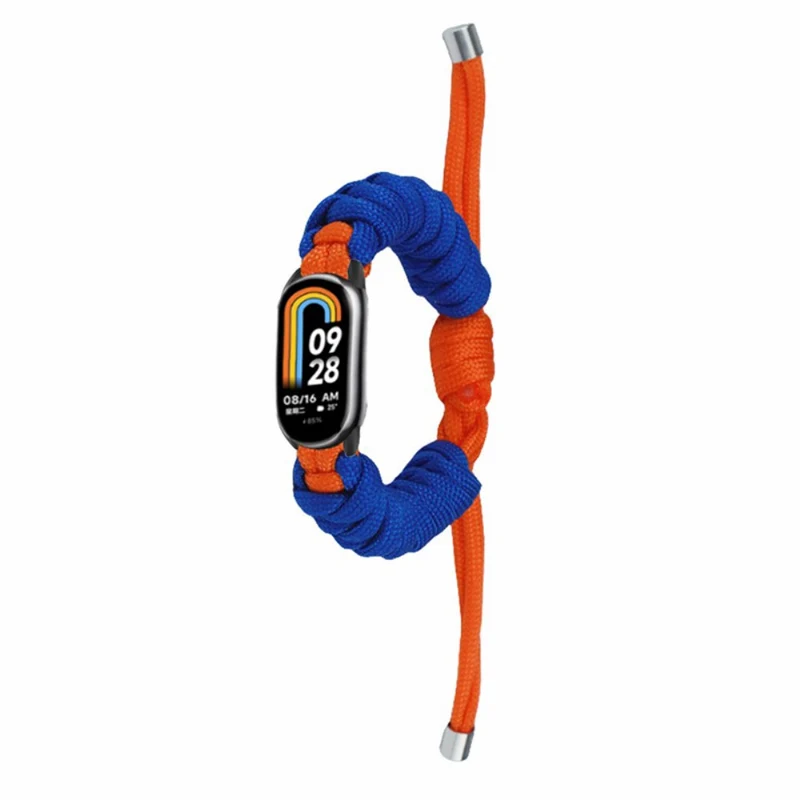 Xiaomi Smart Band 8 / Smart Band 8 NFC Watch Band Contrast Color Braided Rope Bracelet - Sapphire+Orange