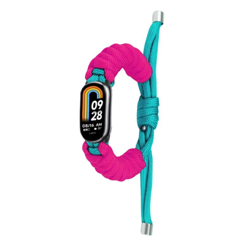 Xiaomi Smart Band 8 / Smart Band 8 NFC Watch Band Contrast Color Braided Rope Bracelet - Sapphire+Orange