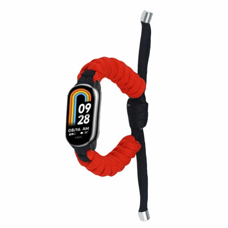 Xiaomi Smart Band 8 / Smart Band 8 NFC Watch Band Contrast Color Braided Rope Bracelet - Sapphire+Orange