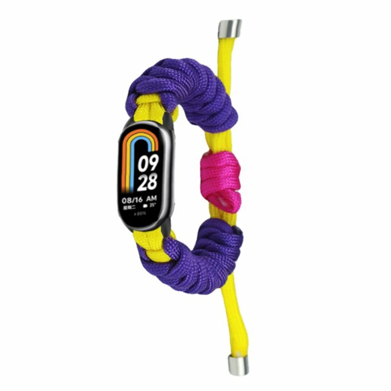 Xiaomi Smart Band 8 / Smart Band 8 NFC Watch Band Contrast Color Braided Rope Bracelet - Sapphire+Orange