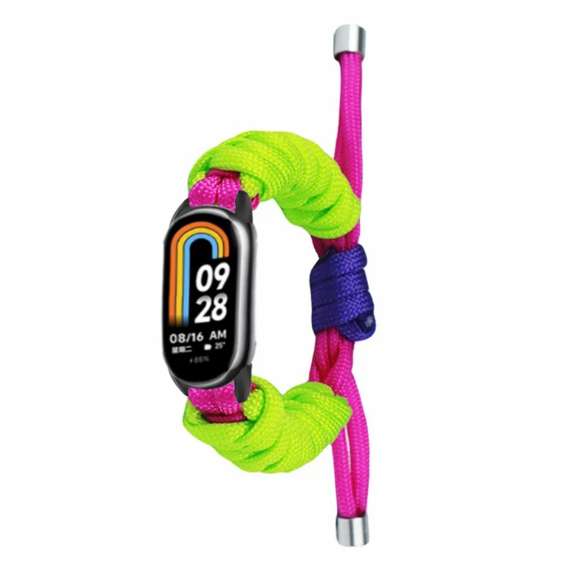 Xiaomi Smart Band 8 / Smart Band 8 NFC Watch Band Contrast Color Braided Rope Bracelet - Sapphire+Orange