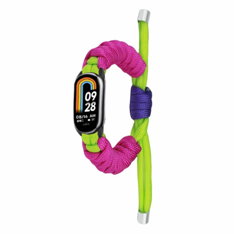 Xiaomi Smart Band 8 / Smart Band 8 NFC Watch Band Contrast Color Braided Rope Bracelet - Sapphire+Orange