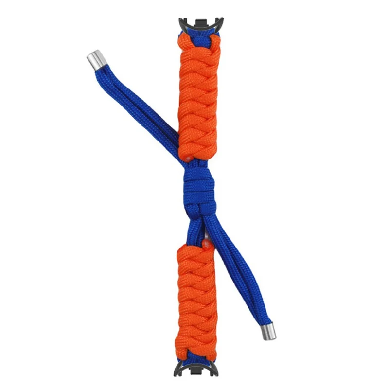 Xiaomi Smart Band 8 / Smart Band 8 NFC Watch Band Contrast Color Braided Rope Bracelet - Sapphire+Orange