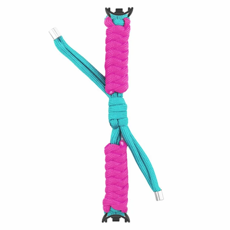Xiaomi Smart Band 8 / Smart Band 8 NFC Watch Band Contrast Color Braided Rope Bracelet - Sapphire+Orange