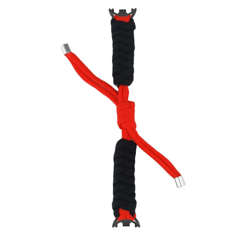 Xiaomi Smart Band 8 / Smart Band 8 NFC Watch Band Contrast Color Braided Rope Bracelet - Sapphire+Orange