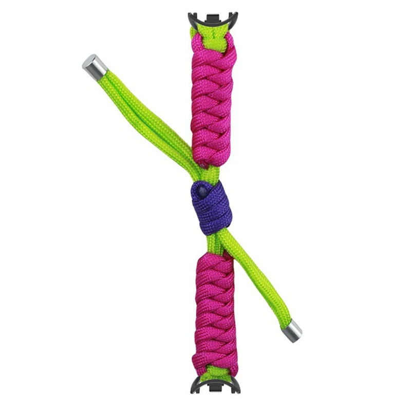 Xiaomi Smart Band 8 / Smart Band 8 NFC Watch Band Contrast Color Braided Rope Bracelet - Sapphire+Orange