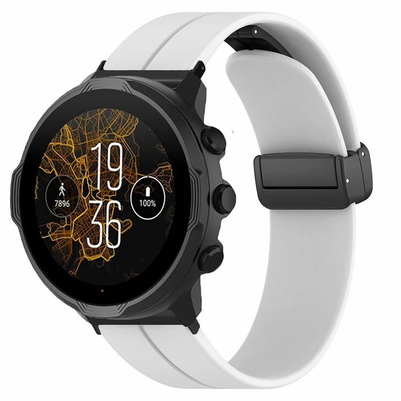 Suunto Spartan Sport Wrist HR Baro / Suunto 7 Silicone Wrist Strap 24mm Watch Band (Thick Spring Bar)
