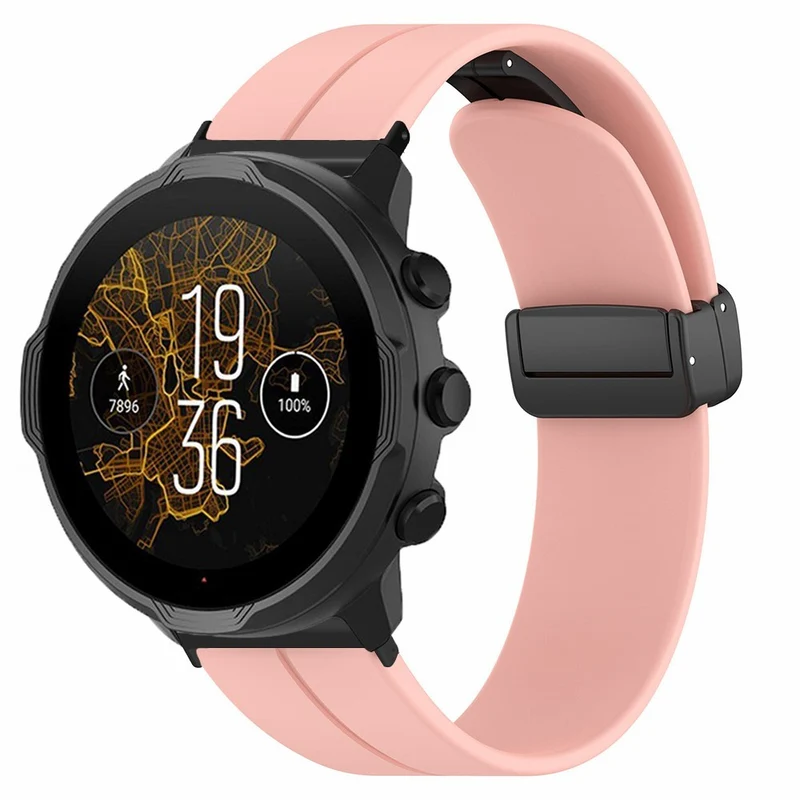 Suunto Spartan Sport Wrist HR Baro / Suunto 7 Silicone Wrist Strap 24mm Watch Band (Thick Spring Bar)