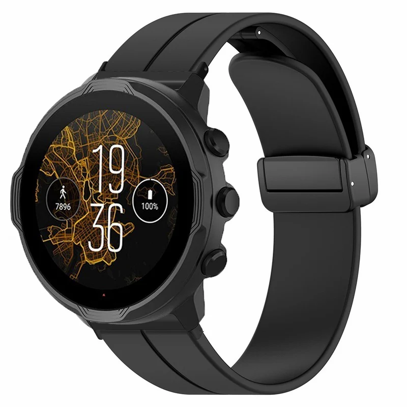 Suunto Spartan Sport Wrist HR Baro / Suunto 7 Silicone Wrist Strap 24mm Watch Band (Thick Spring Bar)