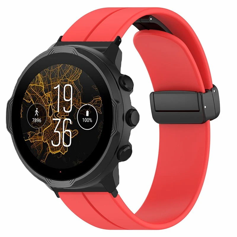Suunto Spartan Sport Wrist HR Baro / Suunto 7 Silicone Wrist Strap 24mm Watch Band (Thick Spring Bar)