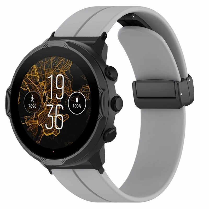 Suunto Spartan Sport Wrist HR Baro / Suunto 7 Silicone Wrist Strap 24mm Watch Band (Thick Spring Bar)