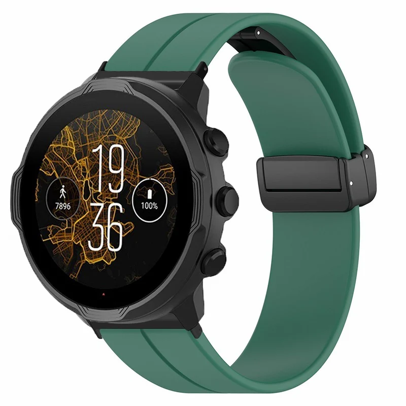 Suunto Spartan Sport Wrist HR Baro / Suunto 7 Silicone Wrist Strap 24mm Watch Band (Thick Spring Bar)