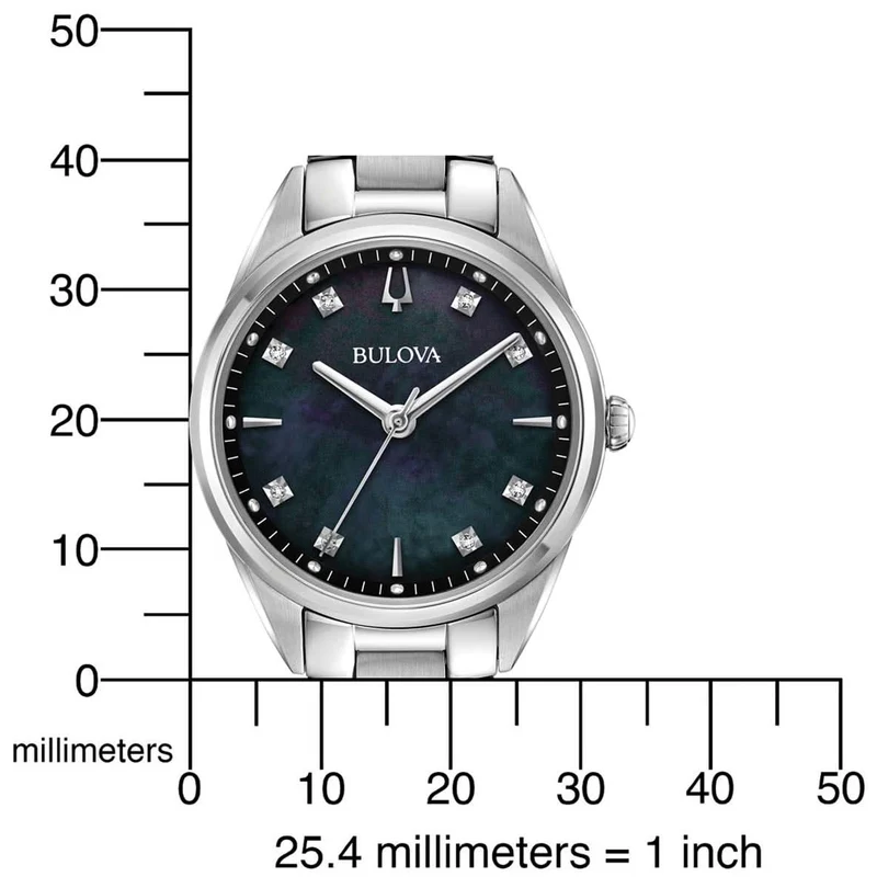 Bulova Classic Sutton 96P198 Damenuhr • 8 Diamanten • Saphirglas