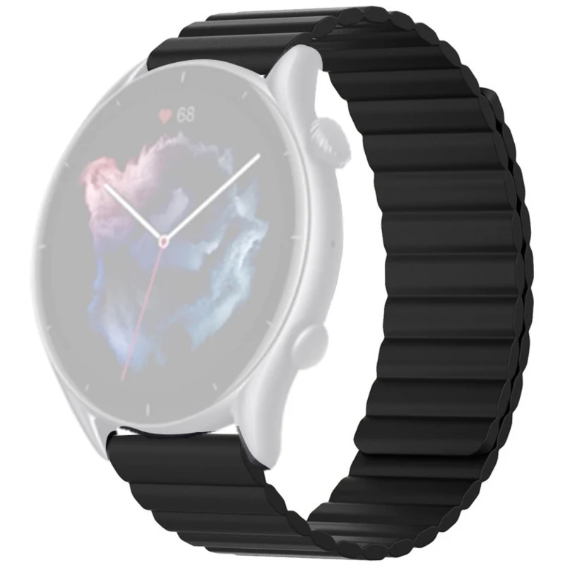 Huami Amazfit GTS 4 / 3 / 2 / 1 / mini Magnetic Watch Band Universal 22mm Silicone Straps - Black+Orange