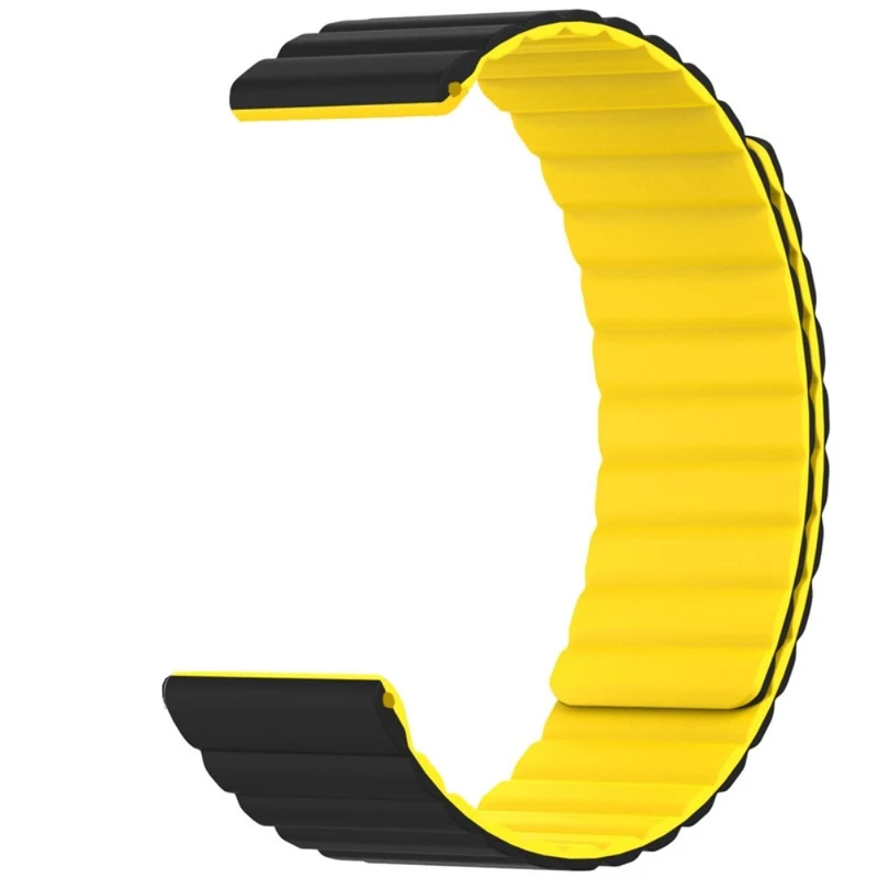 Huami Amazfit GTS 4 / 3 / 2 / 1 / mini Magnetic Watch Band Universal 22mm Silicone Straps - Black+Orange