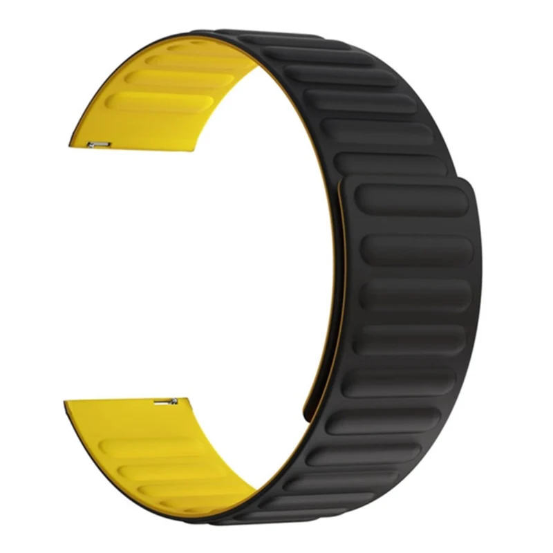 Huami Amazfit GTS 4 / 3 / 2 / 1 / mini Magnetic Watch Band Universal 22mm Silicone Straps - Black+Orange