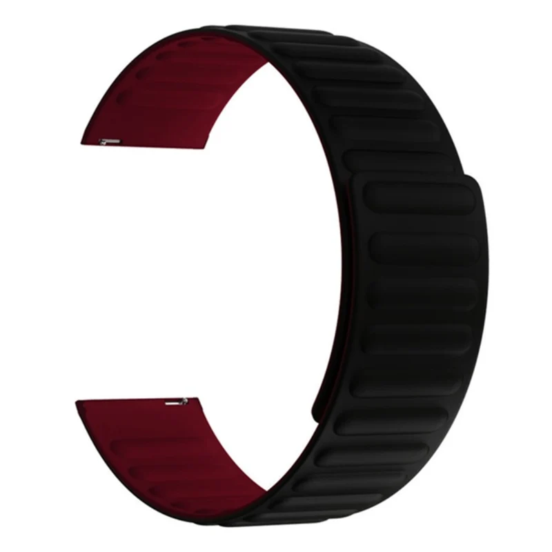 Huami Amazfit GTS 4 / 3 / 2 / 1 / mini Magnetic Watch Band Universal 22mm Silicone Straps - Black+Orange