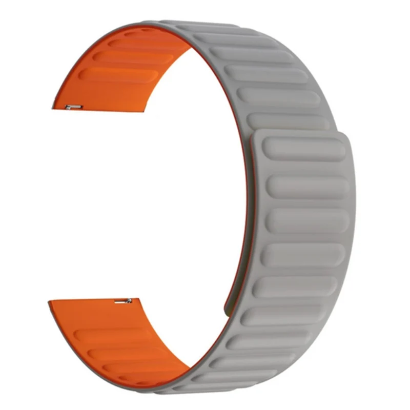 Huami Amazfit GTS 4 / 3 / 2 / 1 / mini Magnetic Watch Band Universal 22mm Silicone Straps - Black+Orange