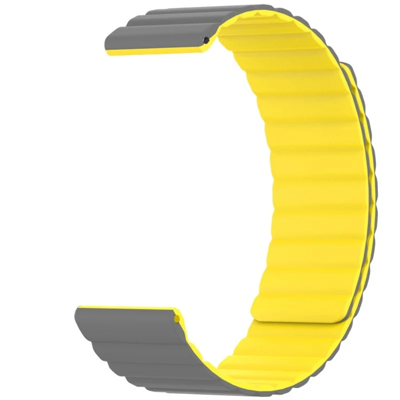 Huami Amazfit GTS 4 / 3 / 2 / 1 / mini Magnetic Watch Band Universal 22mm Silicone Straps - Black+Orange