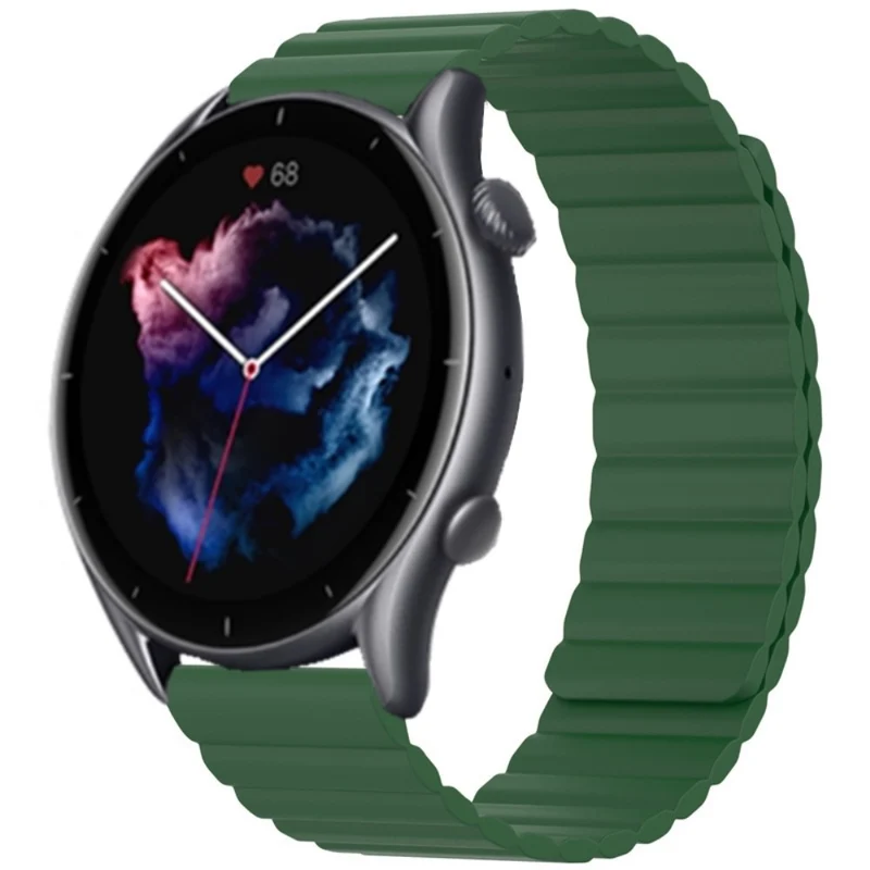 Huami Amazfit GTS 4 / 3 / 2 / 1 / mini Magnetic Watch Band Universal 22mm Silicone Straps - Black+Orange