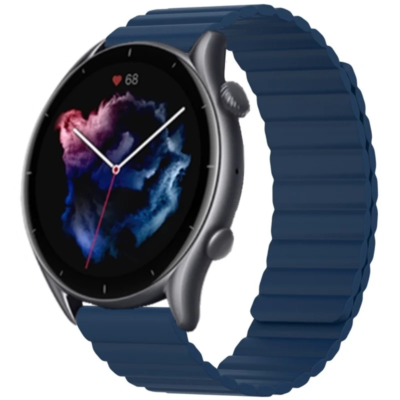 Huami Amazfit GTS 4 / 3 / 2 / 1 / mini Magnetic Watch Band Universal 22mm Silicone Straps - Black+Orange